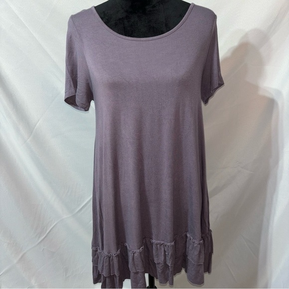 2/$30 Easel Women's Sailor Short Sleeve Double Ruffle Shirt Dress Size M - Picture 2 of 7